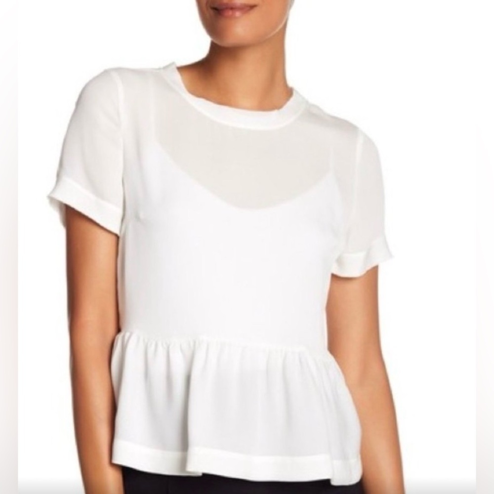 Veronica Beard White Silk Peplum Blouse| 4 luxury minimal capsule office chic